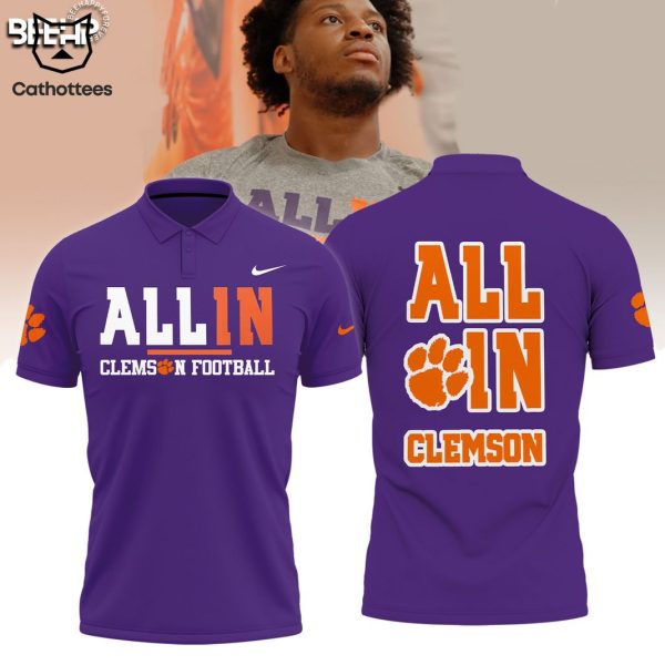 All In Clemson Tigers Football Polo Shirt – Purple