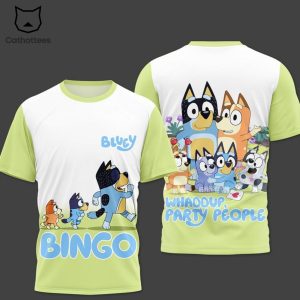 Bluey Bingo Whaddup Party People 3D T-Shirt