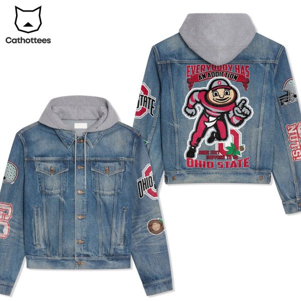 Everybody Has An Adoivtion Mine Just Happens To Be Ohio State Buckeyes Hooded Denim Jacket