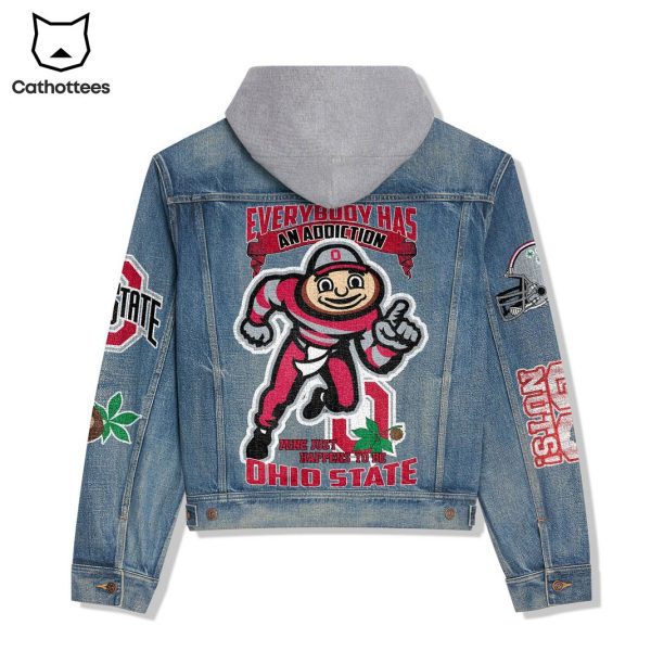 Everybody Has An Adoivtion Mine Just Happens To Be Ohio State Buckeyes Hooded Denim Jacket