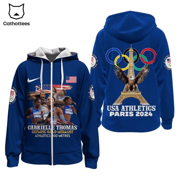 2024 Gabrielle Thomas Olympic Gold Medal Athletics 200 Metres 2024 Design Zip Hoodie