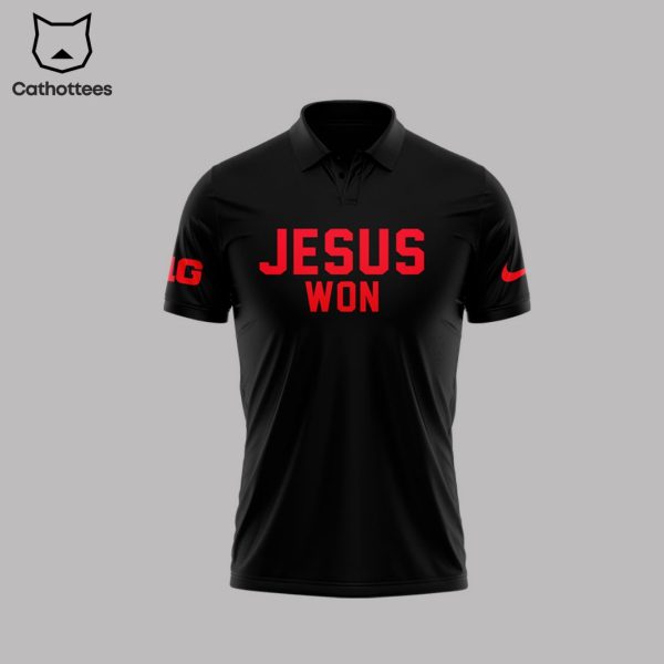 Jesus Won Ohio State Football Polo Shirt – Black