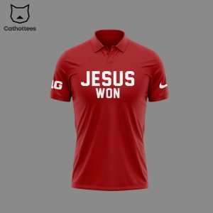 Jesus Won Ohio State Football Polo Shirt – Red