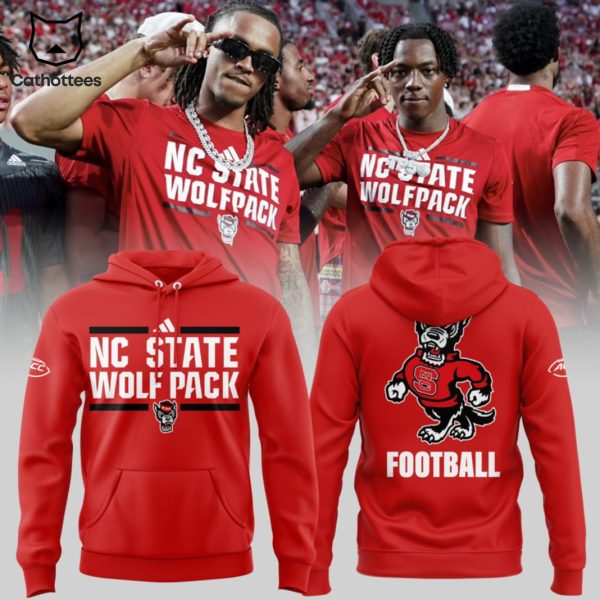 NC State Wolfpack Football Design Hoodie – Red