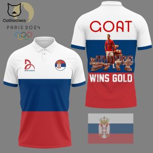 Novak Djokovic Goat Wins Gold Design Polo Shirt