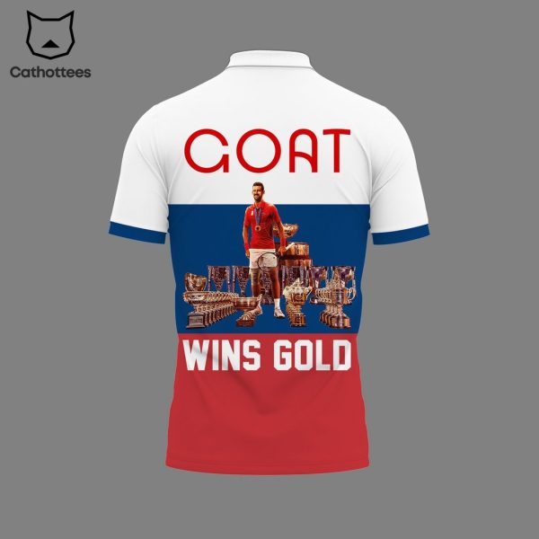 Novak Djokovic Goat Wins Gold Design Polo Shirt