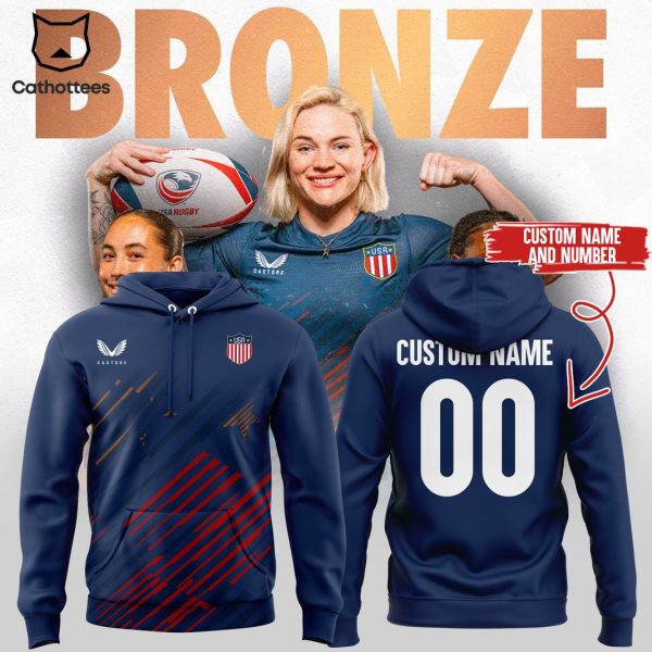 Personalized USA Rugby Paris Bronze Hoodie