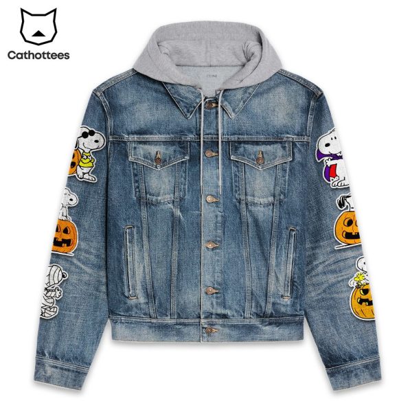 Snoopy Great Pumpkin Believer Hooded Denim Jacket