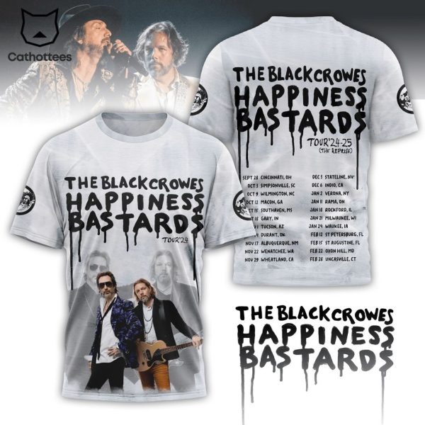 The Black Crowes Happiness Bastards Tour 24-25 Design 3D T-Shirt