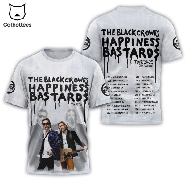 The Black Crowes Happiness Bastards Tour 24-25 Design 3D T-Shirt