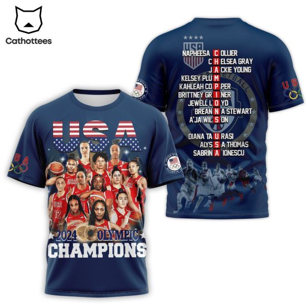 USA Women Basketball Champions 3D T-Shirt