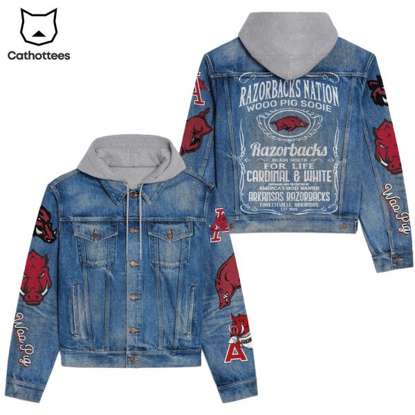 Arkansas Razorbacks – Razorbacks Nation Wooo Pig Sooie Hooded Denim Jacket