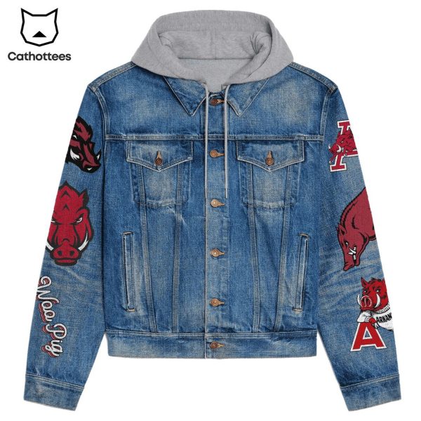 Arkansas Razorbacks – Razorbacks Nation Wooo Pig Sooie Hooded Denim Jacket