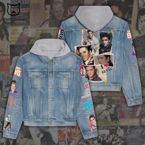 I Love Elvis Presley Hooded Denim Jacket